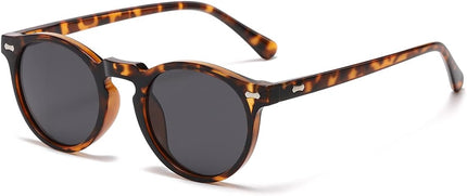 Gleyemor Vintage Polarized Sunglasses for Men Round Sunglasses UV400 Protection Retro Hand-crafted Acetate Frame