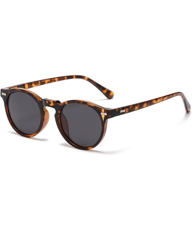 Gleyemor Vintage Polarized Sunglasses for Men Round Sunglasses UV400 Protection Retro Hand-crafted Acetate Frame