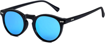 Gleyemor Vintage Polarized Sunglasses for Men Round Sunglasses UV400 Protection Retro Hand-crafted Acetate Frame