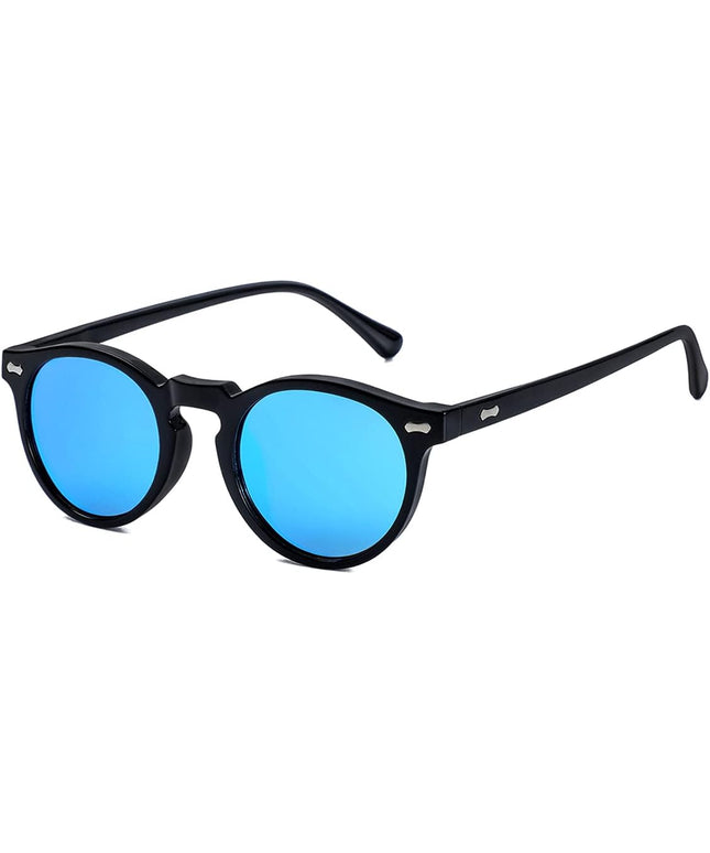 Gleyemor Vintage Polarized Sunglasses for Men Round Sunglasses UV400 Protection Retro Hand-crafted Acetate Frame