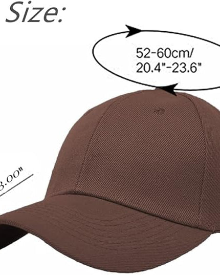 Glory Max Plain Baseball Cap Hook & Loop Strap Adjustable Solid Blank Curved Visor Hat