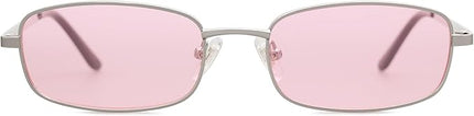 SOJOS Small Trendy Rectangle Sunglasses Womens Mens, Retro 80s 90s Y2k Chic Narrow Thin Skinny Sunnies SJ1187