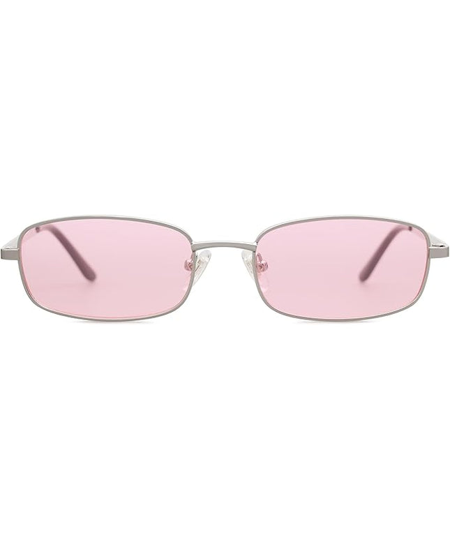 SOJOS Small Trendy Rectangle Sunglasses Womens Mens, Retro 80s 90s Y2k Chic Narrow Thin Skinny Sunnies SJ1187