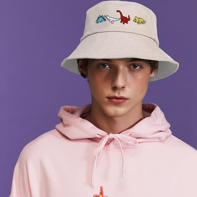 XYIYI Fashion Embroidery Bucket Hat Cotton Beach Fisherman Hats for Women Girls