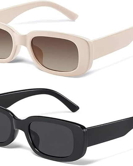 JASPIN Rectangle Sunglasses for Women Men Trendy Y2k Retro 90s Sun Glasses UV Protection Cool Square Frame