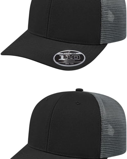 Cap America i8502 Flexfit 110 Premium Mid Profile 6-Panel Mesh Back Trucker Cap Hat w/UV Guard & Adjustable Snapback