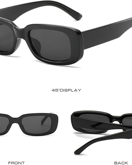 Dollger Rectangle Sunglasses for Women Men Trendy Retro Fashion Sunglasses UV 400 Protection Square Fram