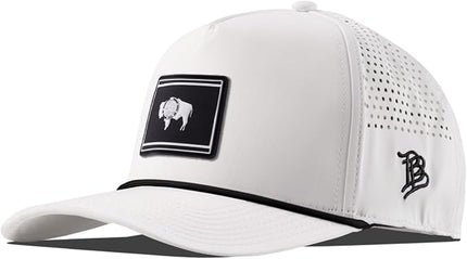 Branded Bills Wyoming Vintage PVC Curved 5 Panel Rope, Snapback Closure, Lightweight, Comfortable Baseball Cap