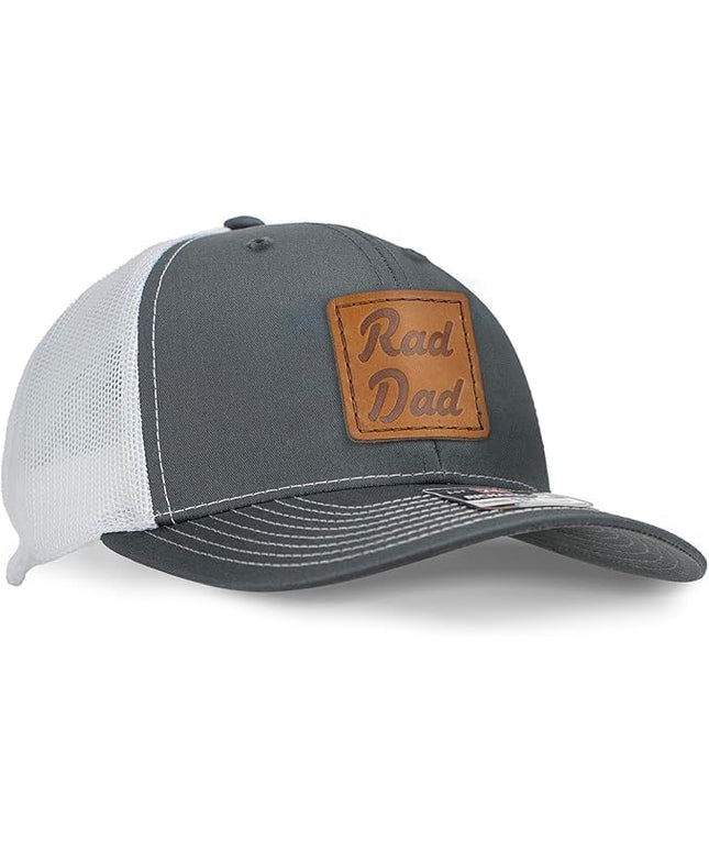 Oowee Products Custom Leather Patch Richardson 112 Trucker Hat, Cotton/Polyester Mesh, Snapback Closure, Handcrafted in USA