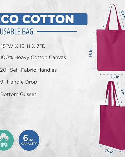 shop4ever Personalized Custom Design Your Own Eco Cotton Tote Reusable Shopping Bag Customizable Gift