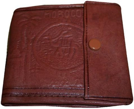 Treasures Of Morocco Moroccan Handmade Wallet Credit Card Leather Coin Change Pocket Small Brown