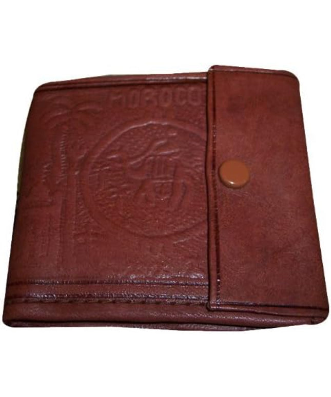 Treasures Of Morocco Moroccan Handmade Wallet Credit Card Leather Coin Change Pocket Small Brown