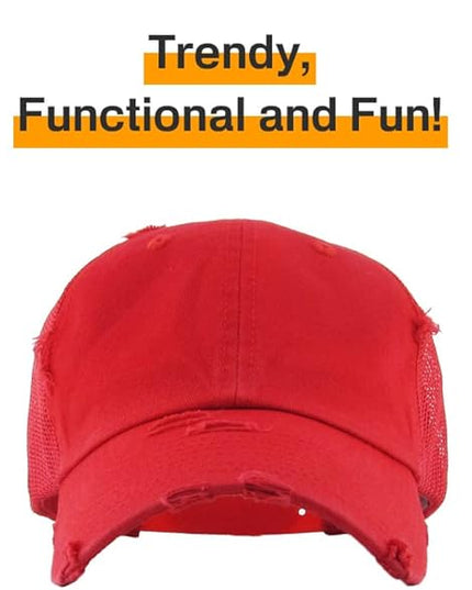 KBETHOS Vintage Washed Distressed Cotton Dad Hat Baseball Cap Adjustable Polo Trucker Unisex Style Headwear