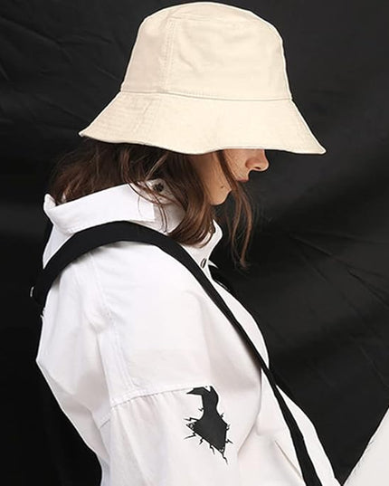 Malaxlx Unisex Bucket Hat Beach Sun Hat Aesthetic Fishing Hat for Men Women Teens, Reversible Double-Side-Wear