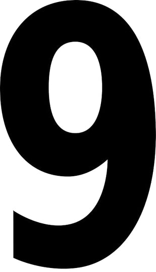 Mighty Line 9 Number Die Cut Location Markers, Large Decal Stickers for Pallet and Machinery Marking, Heavy-Duty, Peel and Stick Adhesive, Industrial Quality, 6"x10", Pack of 10, White