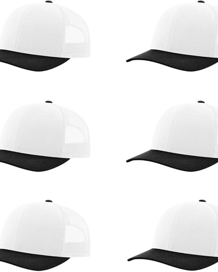 Richardson 112 Classic Six-Panel Adjustable Snapback Trucker Cap | Bulk Packs Available