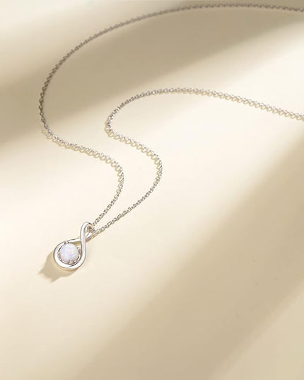 FANCIME Birthstone Necklaces for Women Fine Jewelry Sterling Silver Dainty Infinity Pendant Anniversary Birthday Christmas Gifts for Her Wife Mom Lady Daughter, Chain 16"+2" Extend