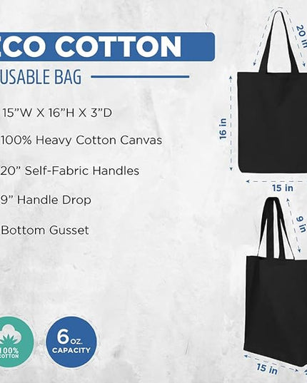shop4ever Personalized Custom Design Your Own Eco Cotton Tote Reusable Shopping Bag Customizable Gift