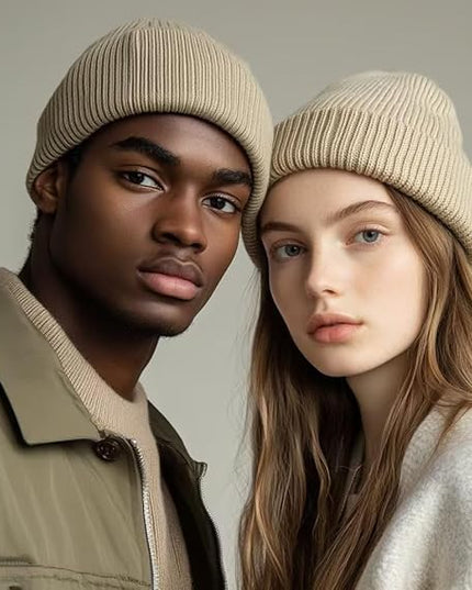 ZH 12-Pack Knitted Winter Beanie Hats for Men and Women, Warm and Cozy Cuffed Skull Caps, Bulk Purchase