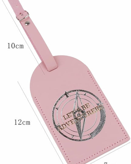 Luggage Tags for Suitcases, PU Leather Luggage Flip Privacy Cover Protection Tags Luggage Tags, for Travel Essentials, Stylish Baggage Labels for Handbags(2 Pack,Compass