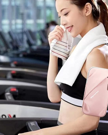 Phone Holder, Small Crossbody Shoulder Holsters Bag with Arm Band, Fits iPhone and Android, Use for Running, Walking, Hiking & Biking (6.7 Inches, Pink)