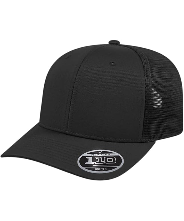 Cap America i8502 Flexfit 110 Premium Mid Profile 6-Panel Mesh Back Trucker Cap Hat w/UV Guard & Adjustable Snapback