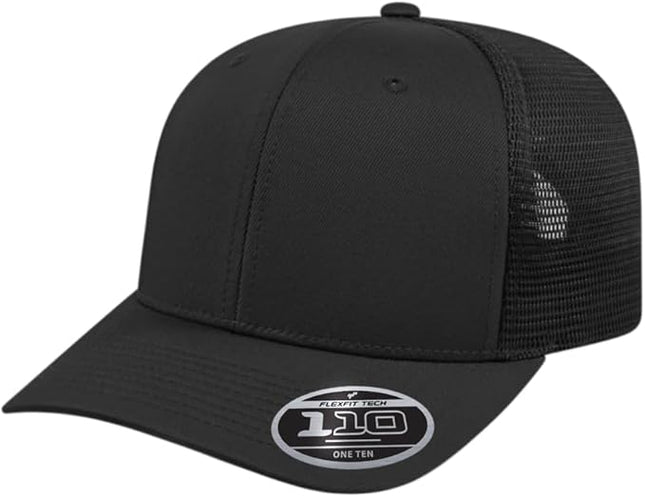 Cap America i8502 Flexfit 110 Premium Mid Profile 6-Panel Mesh Back Trucker Cap Hat w/UV Guard & Adjustable Snapback