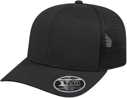 Cap America i8502 Flexfit 110 Premium Mid Profile 6-Panel Mesh Back Trucker Cap Hat w/UV Guard & Adjustable Snapback