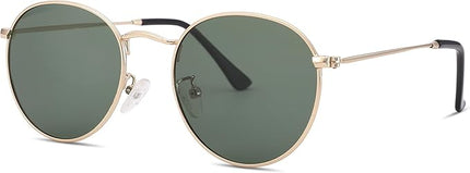Pro Acme Small Round Metal Polarized Sunglasses for Women Retro Designer Style