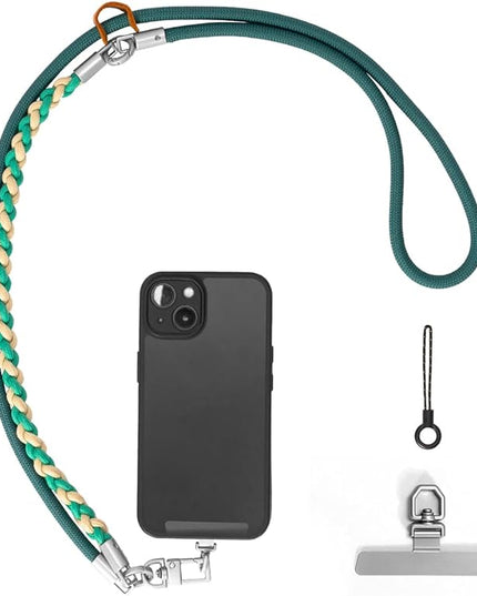 Besnfoto Phone Lanyard Crossbody Phone Strap 3-IN-1 Neck and Wrist strap for Cell Phone 360°Universal Metal Buckles and Tabs