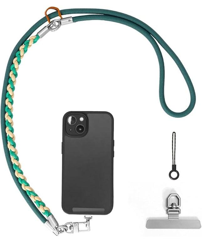 Besnfoto Phone Lanyard Crossbody Phone Strap 3-IN-1 Neck and Wrist strap for Cell Phone 360°Universal Metal Buckles and Tabs