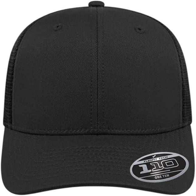 Cap America i8502 Flexfit 110 Premium Mid Profile 6-Panel Mesh Back Trucker Cap Hat w/UV Guard & Adjustable Snapback