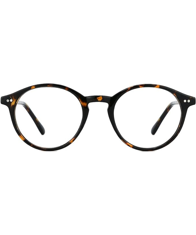 TIJN Blue Light Blocking Glasses Men Women Vintage Thick Round Rim Frame Eyeglasses