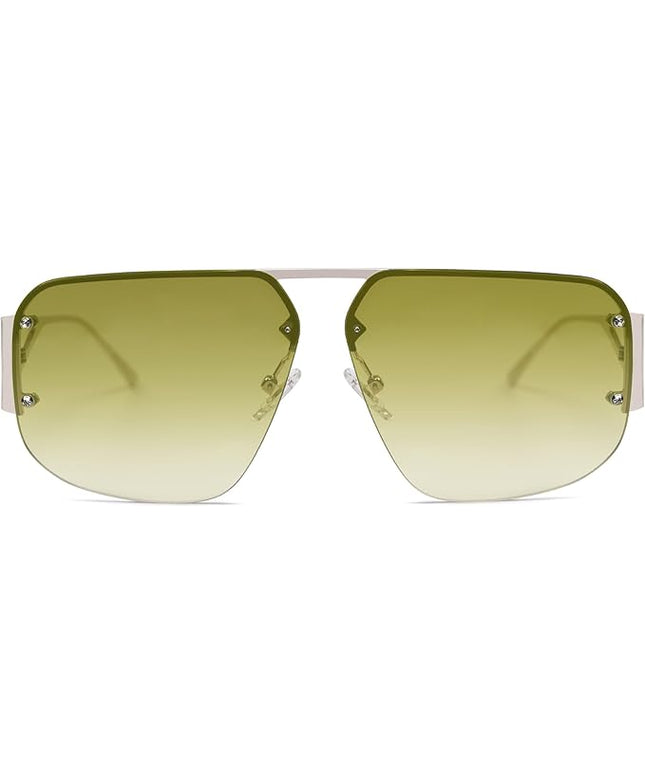 SOJOS Trendy Aviator Sunglasses Mens Womens Retro Metal Rimless Frame Shades Lentes De Sol Para Mujer SJ1192
