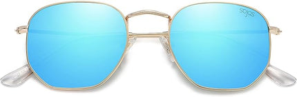 SOJOS Square Polarized Sunglasses for Women Men Small Hexagonal Polygon Shades SJ1072