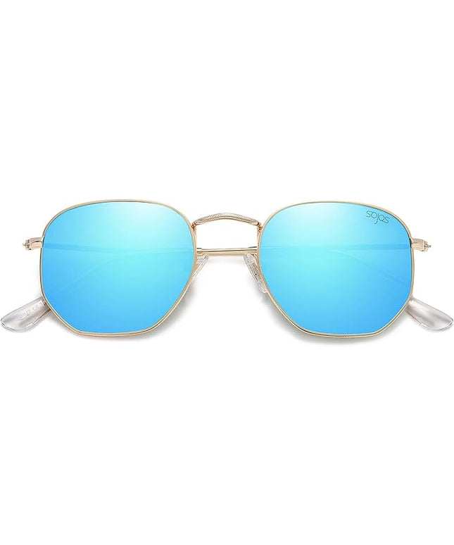 SOJOS Square Polarized Sunglasses for Women Men Small Hexagonal Polygon Shades SJ1072