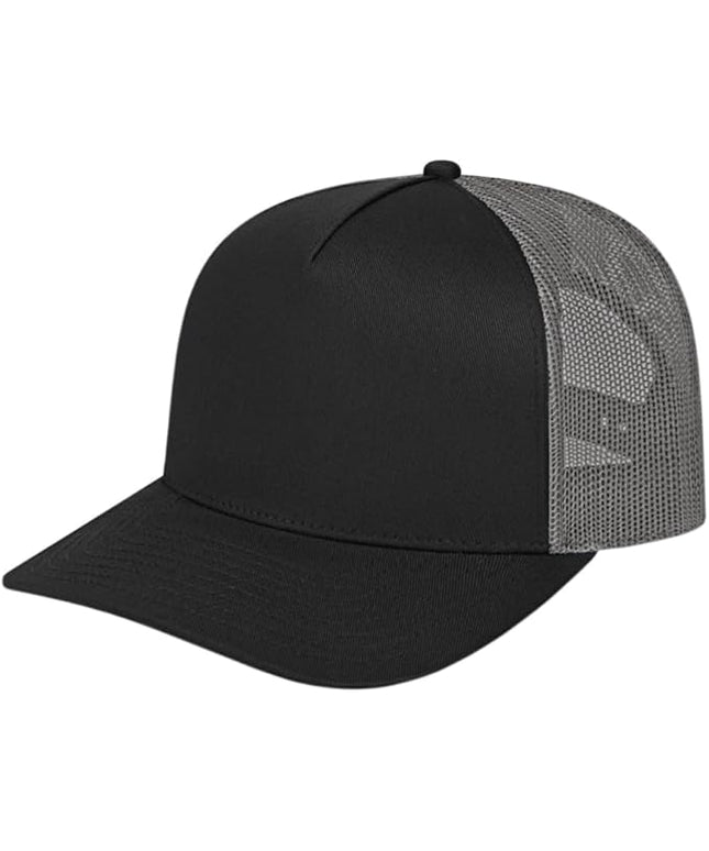 Cap America i3039 Classic 5 Panel Mid Profile Structured Trucker Mesh Back Cap w/ & Adjustable Snapback