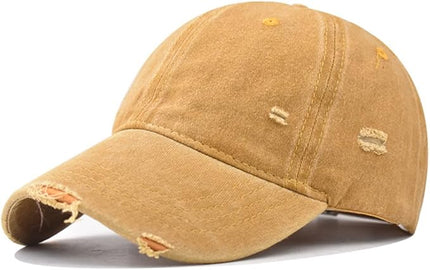 Classic Vintage Distressed Baseball Cap, Washed Cotton, Adjustable Fit