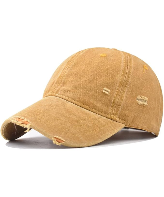 Classic Vintage Distressed Baseball Cap, Washed Cotton, Adjustable Fit