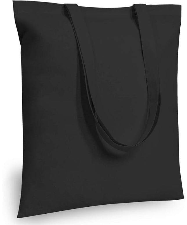 TOPDesign 6-Pack Economical 16"x15" Black Cotton Tote Bag, Lightweight Medium Reusable Grocery Shopping Cloth Bags, Suitable for DIY, Advertising, Promotion, Gift, Activity