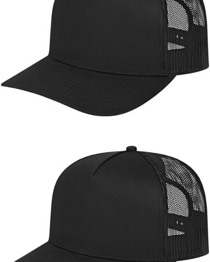 Cap America i3039 Classic 5 Panel Mid Profile Structured Trucker Mesh Back Cap w/ & Adjustable Snapback