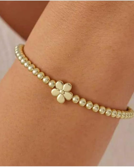 Gold Bracelets for Women 14K Gold Beaded Bracelets Stackable Bracelets for Women Gold Charm Bracelet Non Tarnish Gold Jewelry for Women Trendy