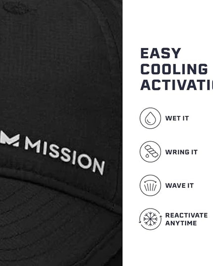 MISSION Cooling UPF Performance Hat - Unisex One Size Cap for Workouts, Golf & Running - Sweat & Water Activated Technology