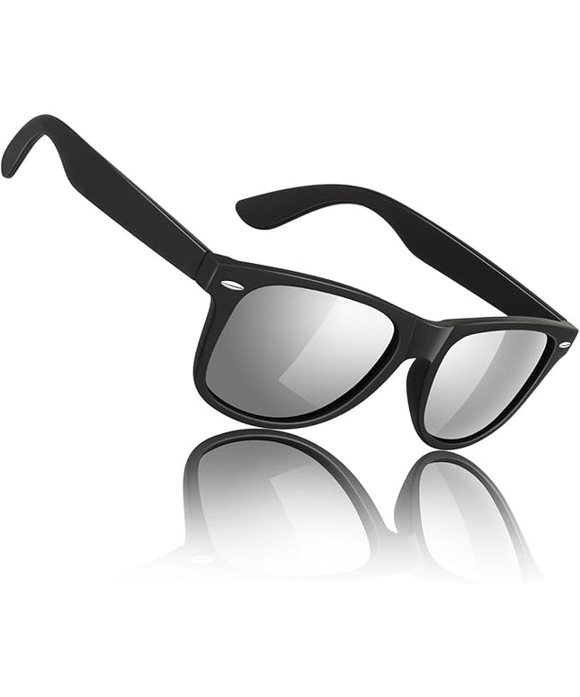 Sunier Polarized Sunglasses for Men and Women, Retro Square Matte Finish UV400 Protection Shades for Driving, Fishing