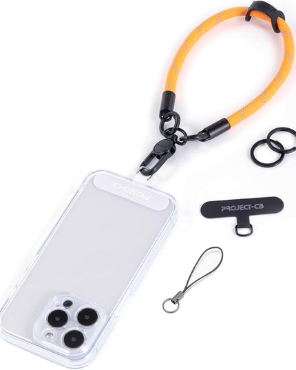 project-cb Phone Wrist Strap 1,Tether Tab 2,Phone Wristlet,Lanyard Wrist Strap,Key Holder,KeyChain,KeyRing×2(Orange)