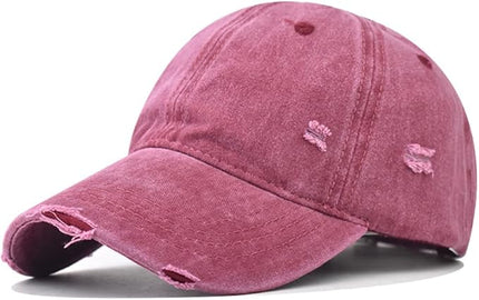 Classic Vintage Distressed Baseball Cap, Washed Cotton, Adjustable Fit