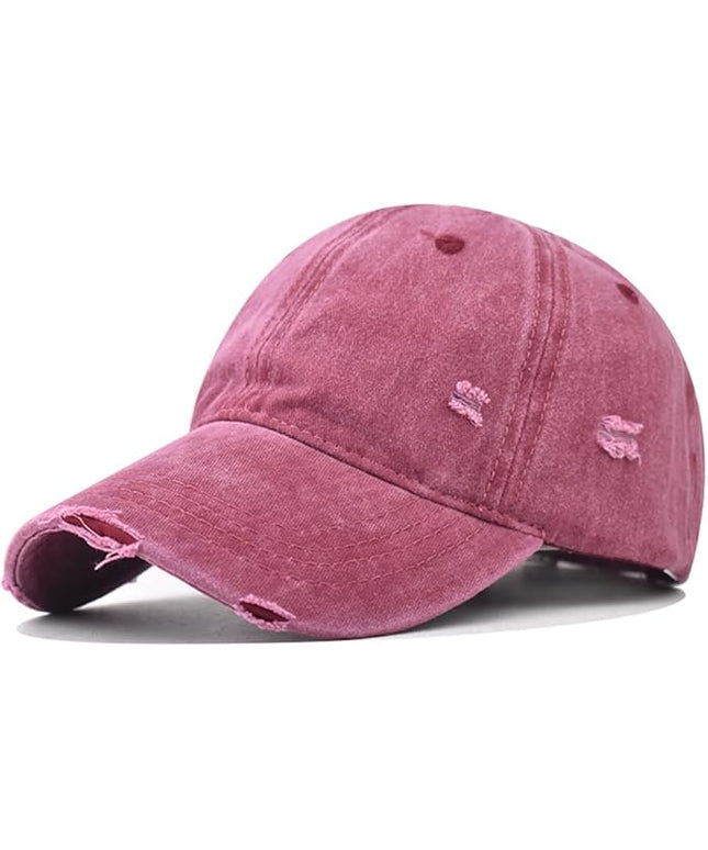 Classic Vintage Distressed Baseball Cap, Washed Cotton, Adjustable Fit