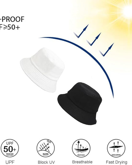 Wheebo 12 Pieces Bucket Hats for Women Summer Beach Fishmen Hat for Lady Adult Unisex Cotton Cap