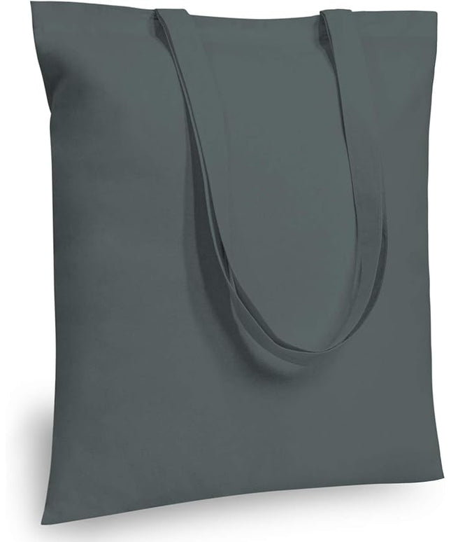TOPDesign 24-Pack Economical 16"x15" Grey Cotton Tote Bag, Lightweight Medium Reusable Grocery Shopping Cloth Bags, Suitable for DIY, Advertising, Promotion, Gift, Activity