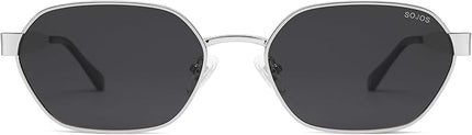 SOJOS Trendy Polarized Hexagon Sunglasses for Women Men, UV400 Retro Rectangle Shades SJ1238